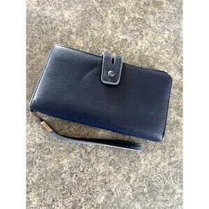 Leather Ladies Wristlet Wallet, RFID, Removable Checkbook
